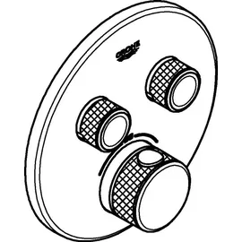 Grohe Grohtherm SmartControl Thermostat mit 2 Absperrventilen, Wandrosette rund, 29119AL0,