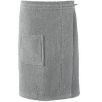 CelinaTex Funlike Kilt kurz S/M grau Baumwolle Saunakilt Frottee Sarong Saunatuch Saunasarong - S/M Herren