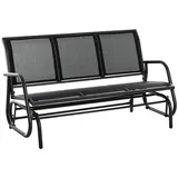 Outsunny Schaukelstuhl 3-Sitzer 147 x 75 x 85 cm schwarz