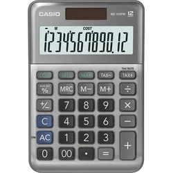 Casio Tischrechner MS-120FM 12-stellig Batterie/Solar-Betrieb silber