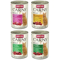 animonda Carny Adult 24 x 400g Mixpaket (Multifleisch-Cocktail,Rind&Huhn,Rind&Pute,Rind&Reh) Katzennassfutter