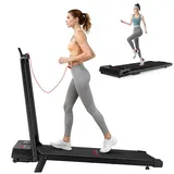 Laufband Klappbar mit Haltegriff, Walking Pad für Homeoffice,Unter Schreibtisch Laufband,2,5 HP Motor, 1-6 km/h, LED Display,120 kg Tragkraft, Sch... - Schwarz
