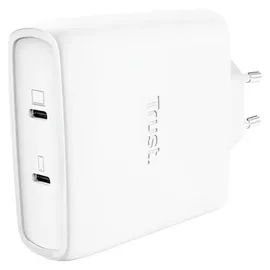 Trust USB Ladegerät 100 W mit 2 Ports), Schnellladung Weiß