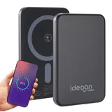 ideoon MagSafe Powerbank 5000 mAh, 15W Qi - Hochwertige kompakte Wireless Power Bank – Schnelles Laden Quick Charge für iPhone & Android – Mobiler