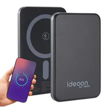 ideoon MagSafe Powerbank 5000 mAh, 15W Qi - Hochwertige kompakte Wireless Power Bank – Schnelles Laden Quick Charge für iPhone & Android – Mobiler