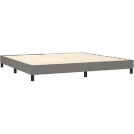 vidaXL Boxspringbett mit Matratze & LED Dunkelgrau 200x200 cm Stoff