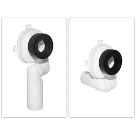 Vigour DERBY Urinal spülrandlos Zulauf verdeckt mit SoftClose Deckel und Ablaufgarnitur, weiß