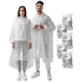 ADRIANO PORCARO® I 5er Pack - Einweg Regenponcho Erwachsene - Festival Zubehör I Einmal Regenponcho Festival (DE/NL/SE/PL, Alphanumerisch, Einheitsgröße, Große Größen, Extra Tall, 5, Transparent) - Einheitsgröße Große Größen Extra Tall