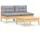 vidaXL Garten-Lounge-Set 3-tlg. grau
