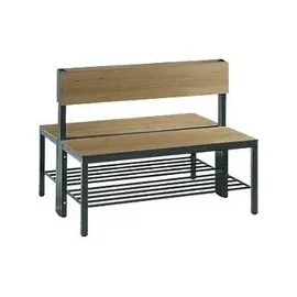 C+P Umkleidesitzbank Basic Plus 100 x 76 x 79,6 cm schwarzgrau/Eiche Sereno