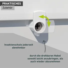 WINDHAGER Insektenschutz Vorreiber-Set Fenster Fliegengitter-Zubehör, Insektenschutz Ersatzteile, Spannrahmen Fenster, inkl. Schrauben, einfache Montage, 4 Stück Zubehör für Fliegengitter, Frontalmontage für