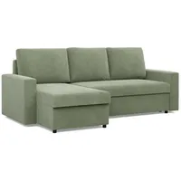 Simkam furniture Ecksofa, Olivgrün, Textil, L-Form, 231x140 cm, Wohnzimmer,