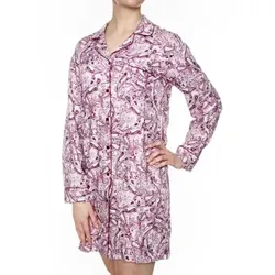 Damella Woven Viscose Nightshirt Rosa Muster Viskose Small Damen