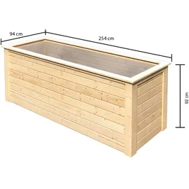Karibu Hochbeet 28 mm 245 x 85 x 92 cm natur