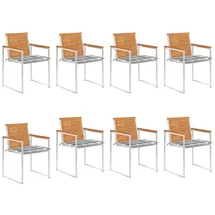 vidaXL Gartenstuhl 8 St. mit Kissen 8 x 8 x 8 cm grau