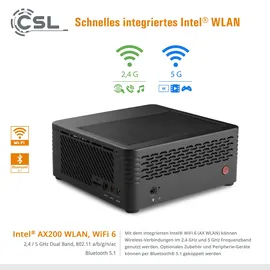 CSL Mini-PC »X300 / 5700G / 32 GB / 2000 GB SSD«, schwarz