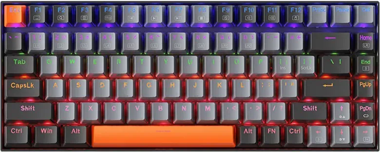 Machenike K500A-B84 kabelgebundene Tastatur mit Red Switch und LED-Hintergrundbeleuchtung, lichtgrau