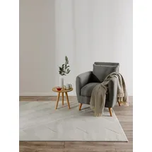 benuta Basic Teppich Claire - Creme 200x300 cm - Minimalistischer Wohnzimmerteppich im Geometrischen Retro-Stil - Pflegeleicht - Fußbodenheizung Geeignet