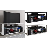 VCM Holz TV Lowboard Fernsehschrank Rack Konsole Möbel Fernsehtisch Fernseh Phono Glas Folas XL