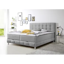 Home Affaire Boxbett HOME AFFAIRE "Vaasa", silber, B:214cm L:230cm, Komplettbetten, inkl. Bettkasten & Topper, XXL-Ausführung, Überlänge 220 cm