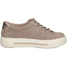 CAPRICE Damen Sneaker flach aus Leder mit Reißverschluss, Braun (Mud Comb), 38,5