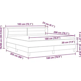 vidaXL Boxspringbett 180 x 200 cm Creme