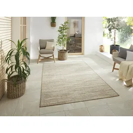 ELLE Decoration In -und Outdoor Mèlange - Flachgewebe Wendeteppich modernes Design meliert robust pflegeleicht wasseranweisend Balkon Terrasse Garten Wohnzimmer Büro Schlafzimmer- Linen, 160x230