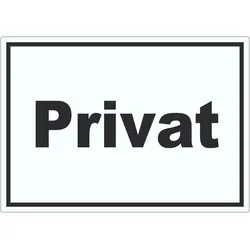 Privat Aufkleber schwarz-weiß A4 (210x297mm)