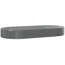 vidaXL Hochbeet Pulverbeschichteter Stahl 296 x 140 x 36 cm Grau