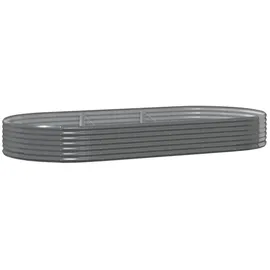 vidaXL Hochbeet Pulverbeschichteter Stahl 296 x 140 x 36 cm Grau