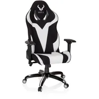 HJH Office PROMOTER II Stoff Schwarz/Weiß Gaming PC Stuhl