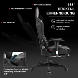 GTPLAYER Gaming Stuhl Holz Schwarz