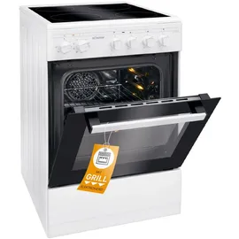 Bomann Bomann® Backofen 50cm mit Herd | Elektroherd freistehend 50 cm mit 4 Kochplatten | Standherd mit Ofen 43L | Ober-/Unterhitze | 40°C-240°C | inkl... - Weiß