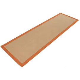 carpetfine Sisalteppich Läufer erhältlich", orange, | Rutschfester Flachgewebe Teppichläufer Uni aus Naturfasern für Wohnzimmer