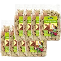Dehner Nagersnack, Nagerfutter für Kaninchen / Nager, knusprige Gemüse-Ecken, 8 x 150 g (1.2 kg)