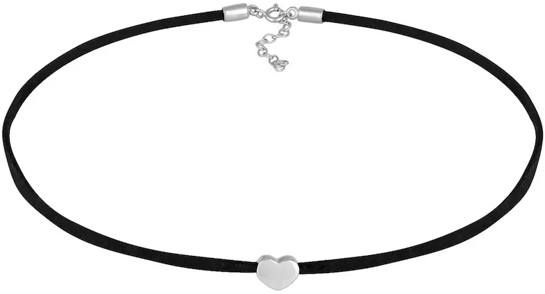 Elli Choker Herz Satinband 925 Silber Ketten Damen