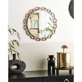 Beliani Wandspiegel Gold - 46 cm mit Kettenrahmen moderner Stil YEBRA