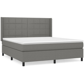 vidaXL Boxspringbett mit Matratze Dunkelgrau 180x200 cm Stoff