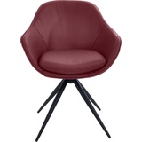 K+W Komfort & Wohnen Drehstuhl »ZOOM«, Leder Longlife BRONCO, 4-Fuß Drehstuhl mit Gestell aus Metall schwarz Struktur, rot