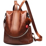 NICOLE & DORIS Rucksack Damen Anti Diebstahl Rucksackhandtaschen Große Kapazität Rucksack Schultertasche PU Leder wasserdichte Rucksäcke Schultasche Reiserucksack