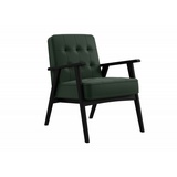 andas Sessel »Alvared«, Wellenunterfederung für hohen Sitzkomfort, Buche-Massivholz in schwarz grün