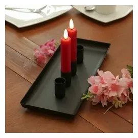 MARELIDA Stabkerzenhalter magnetisch Kerzenständer 29x12cm Kerzentablett Advent