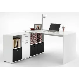 FMD Eckschreibtisch Lexo Weiß