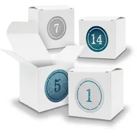 Adventskalender zum Füllen 24x Würfelbox 650mm WEISS inkl Stickerbogen V04 Z01