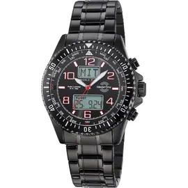 Master Time MTGA-10921-22M Herrenuhr Funk Super Power Schwarz mit Wechselband
