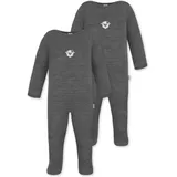 Normani Outdoor Sports 2er Pack Baby Merino Strampler „Levin" in Anthrazit | Gr.: 68