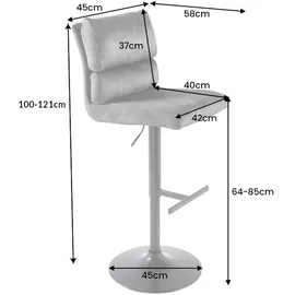 Riess-Ambiente Barhocker COMFORT 1 St höhenverstellbar drehbar dunkelgrau / schwarz
