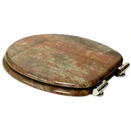 Sanilo WC Sitz mit Absenkautomatik Rusty, Hochwertiger und Stabiler Toilettendeckel aus Holz