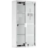 Medizinschrank, Grau, Metall, 30x60x12 cm, Badezimmer, Badezimmerschränke, Medizinschränke