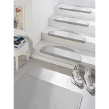 HANSE HOME »Fancy«, halbrund, 7 mm Höhe, 15 Stück, Treppenmatten, Selbstklebend, Stufenteppich, Treppenstufen grau ca. 23x65cm